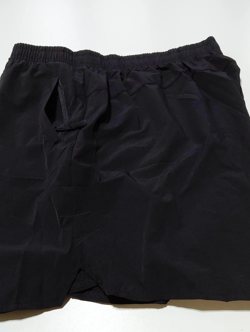 AOLESY Men's Black Athletic Shorts with  Side Zipper Pocket Size XXL